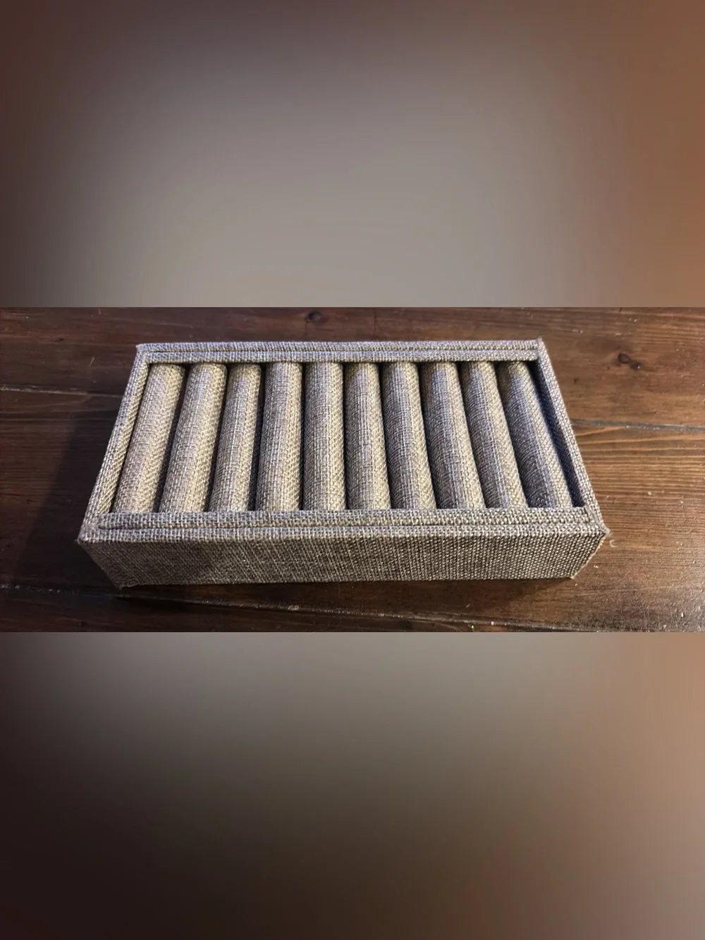 Neutral Fabric Ring Display Tray - Linen Jewelry Organizer